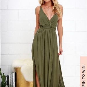 Lost in Paradise Olive Green Maxi